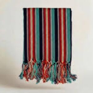 Striped Multicolor Woven Towel New With Tags 2 Side Beach Towel Travel Towel